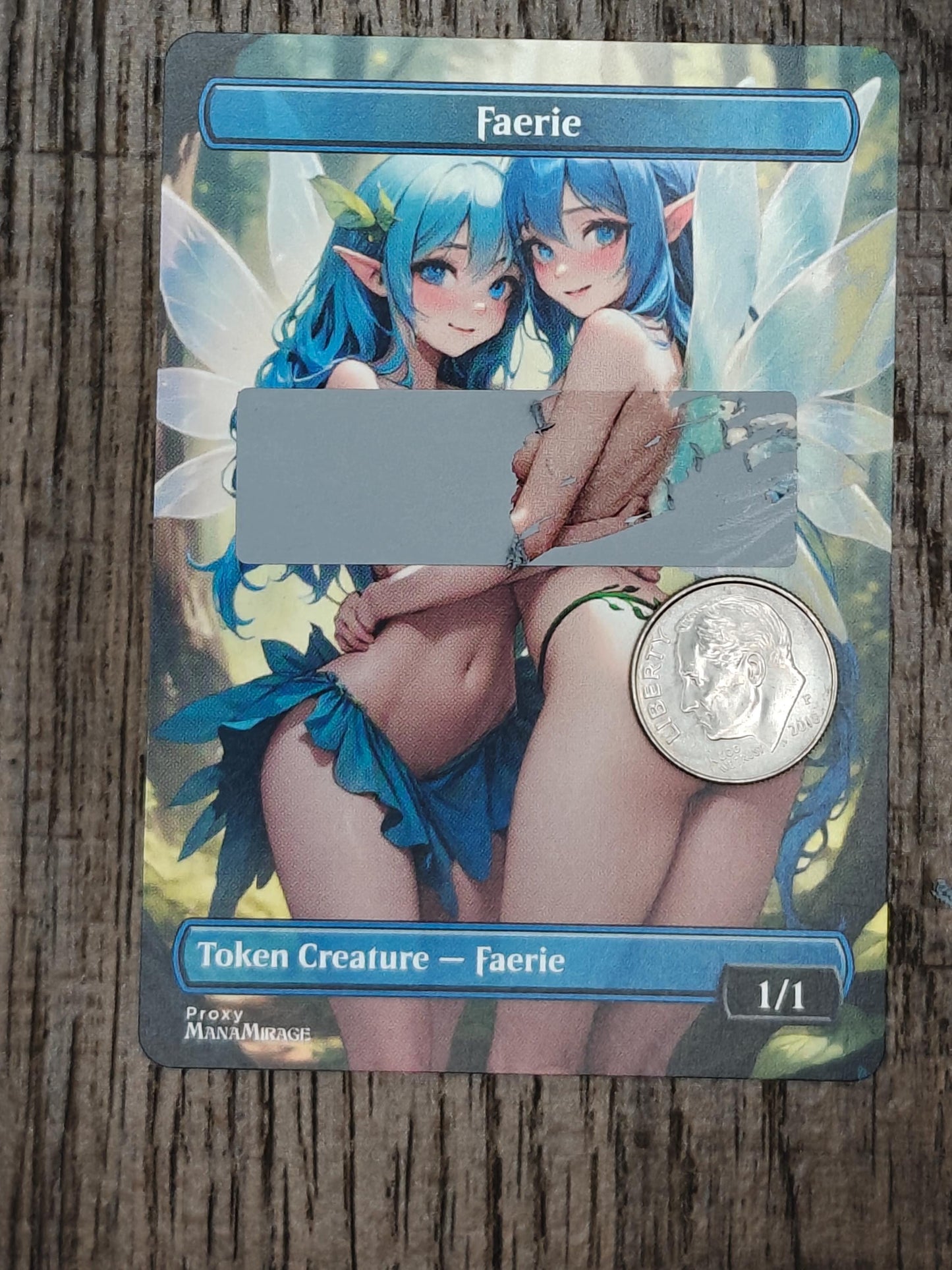 Faeries Girl Scratch Off MTG Token
