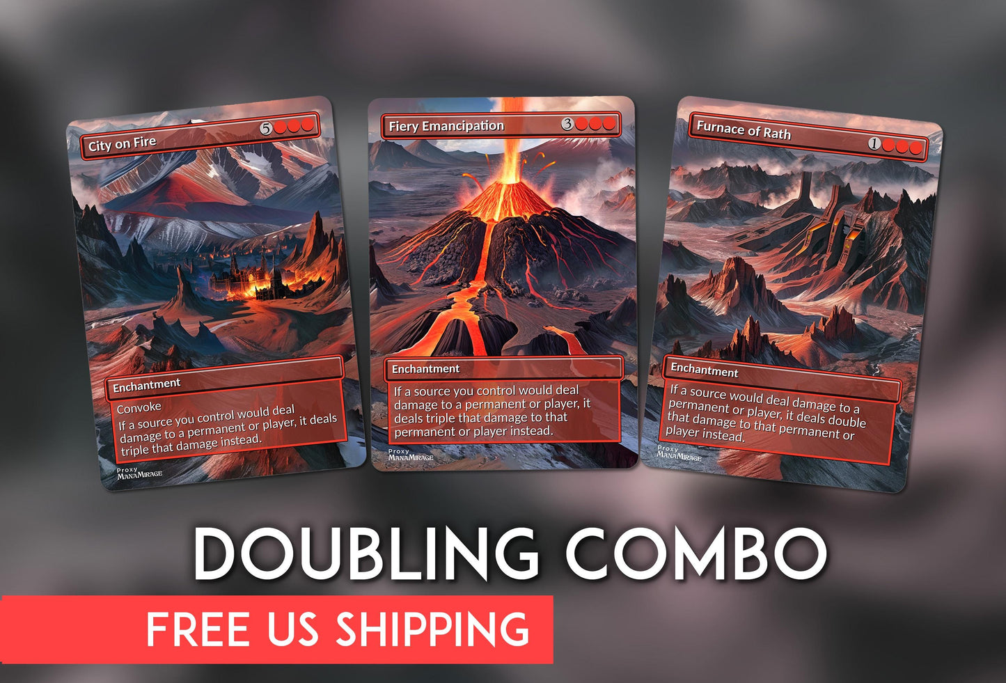 Red Damage Doublers Proxy Panorama (City on Fire, Fiery Emancipation, Furnace of Rath)