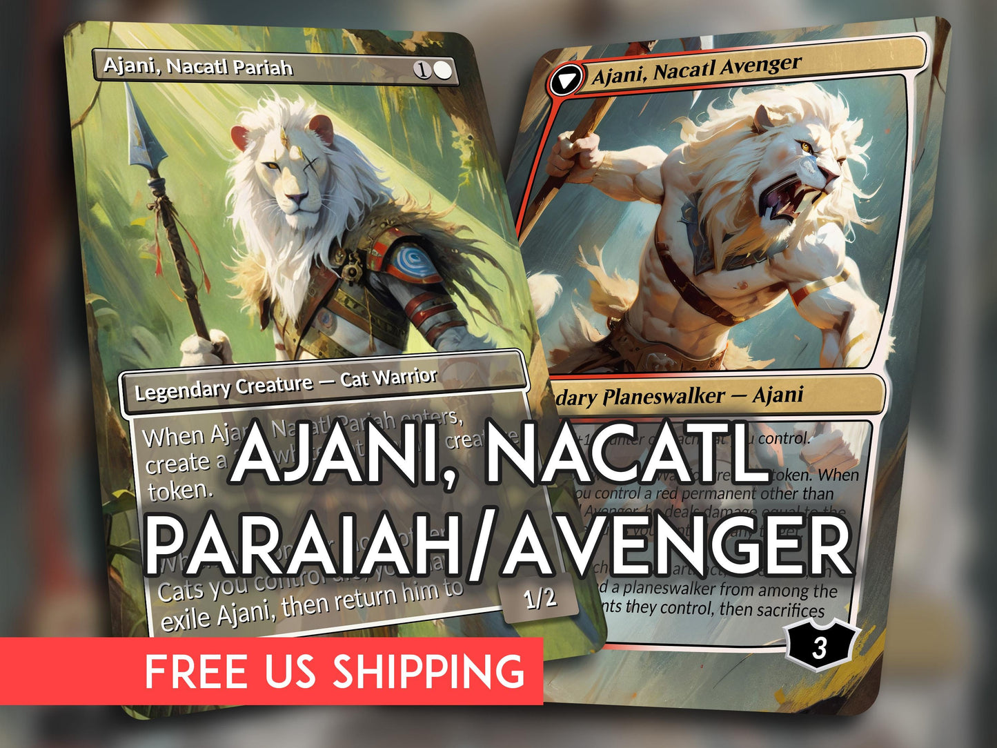 Ajani Nacatl MTG Proxy Card: Pariah & Avenger