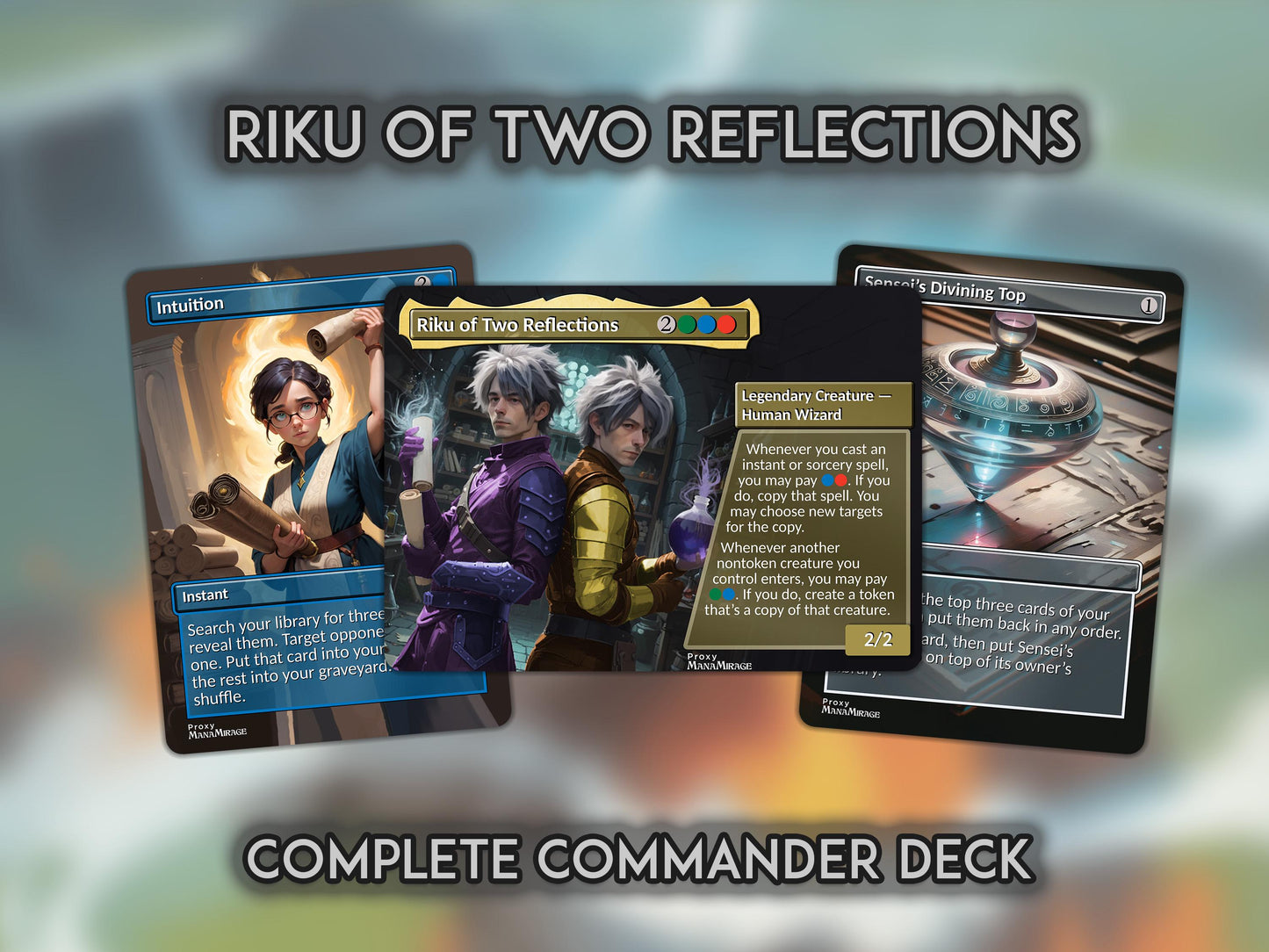 Riku, of Two Reflections | Collab with Absolute Cardboard | Commander Proxy Deck - 100 Cards