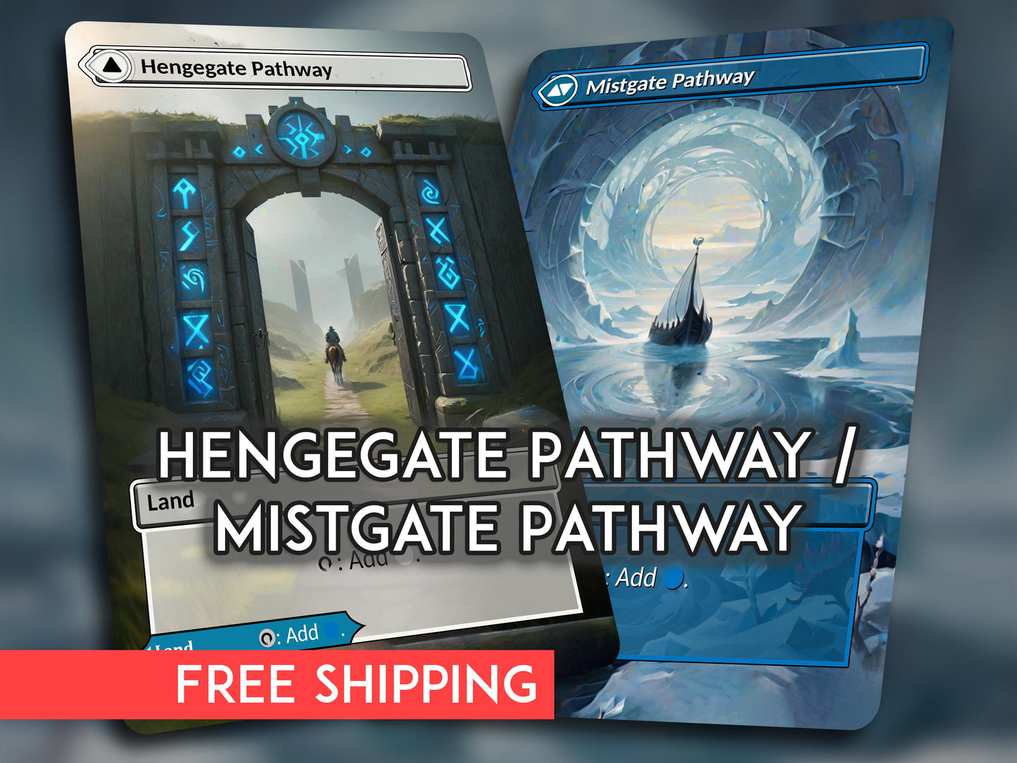 MTG Proxy Pathway Lands: Hengegate/Mistgate, Double-Sided Cards