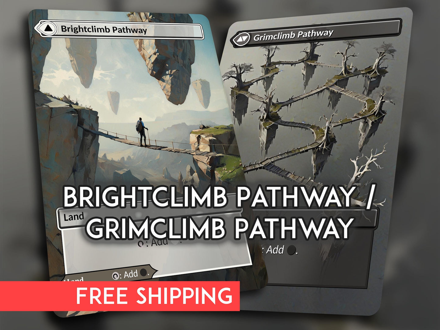 MTG Proxy Pathway Lands: Brightclimb/Grimclimb, Double-Sided Cards