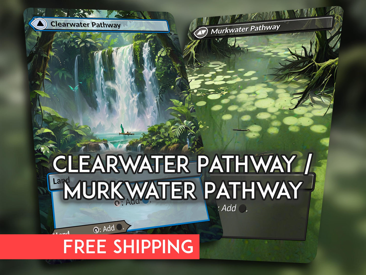 MTG Proxy Pathway Lands: Clearwater/Murkwater, Double-Sided Cards