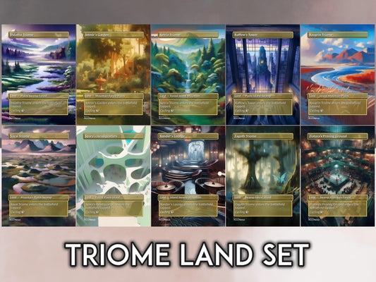Triome Proxy Lands Set - MTG Proxy Set for Commander EDH - Jetmir's Garden, Raffine's Tower, Xander's Lounge