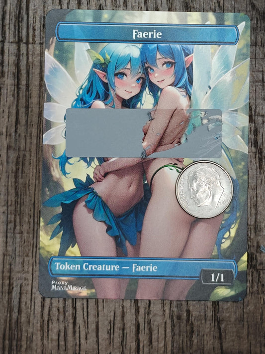 Faeries Girl Scratch Off MTG Token