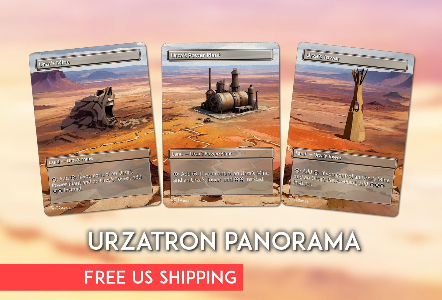 Urzatron Panorama Proxy - Urza's Mine, Power Plant, & Tower