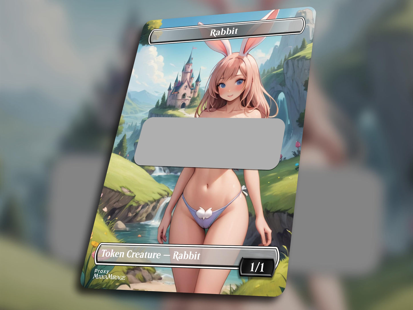 Rabbit Girl Scratch Off MTG Token