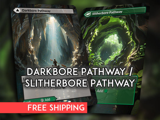 MTG Proxy Pathway Lands: Darkbore/Slitherbore, Double-Sided Cards