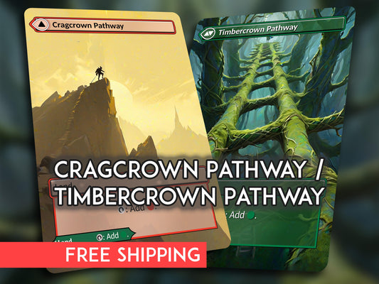 MTG Proxy Pathway Lands: Cragcrown/Timbercrown, Double-Sided Cards