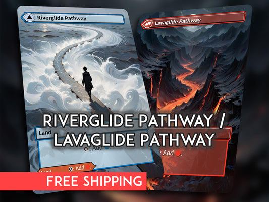 MTG Proxy Pathway Lands: Riverglide/Lavaglide, Double-Sided Cards