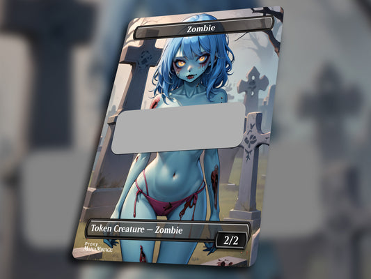 Zombie Girl Scratch Off MTG Token